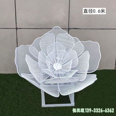 商厦镂空花朵不锈钢雕塑