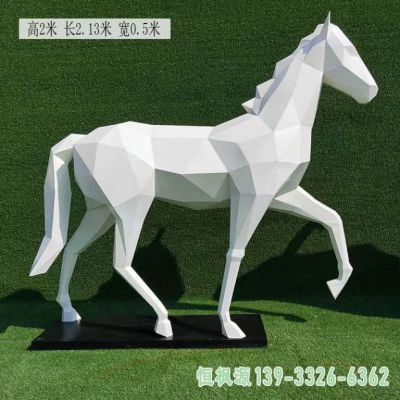 户外动物马不锈钢雕塑
