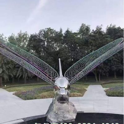 户外蜻蜓不锈钢雕塑