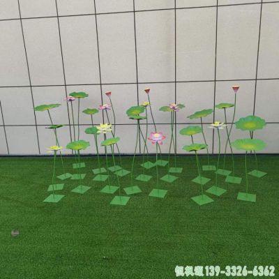 荷花小区不锈钢艺术雕塑