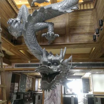 抽象龙广场不锈钢动物雕塑