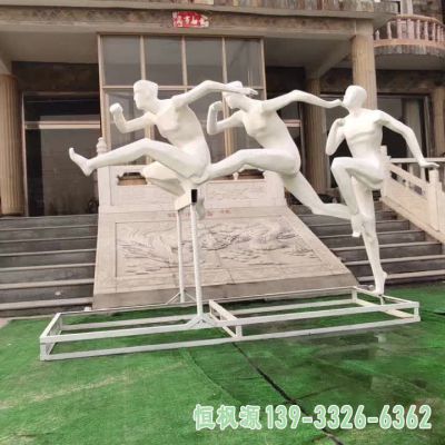 跨栏人物城市不锈钢雕塑