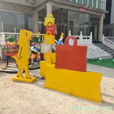 购物袋商厦不锈钢雕塑