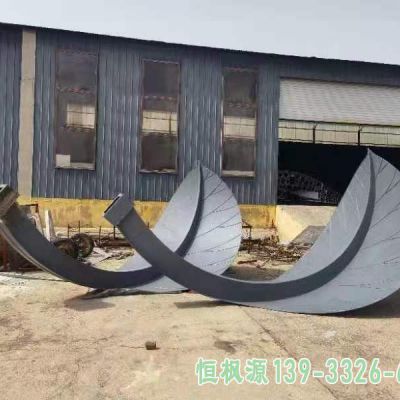 抽象树叶户外不锈钢雕塑