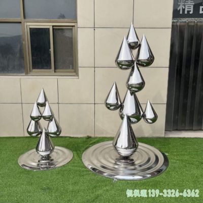 小区水滴不锈钢艺术雕塑