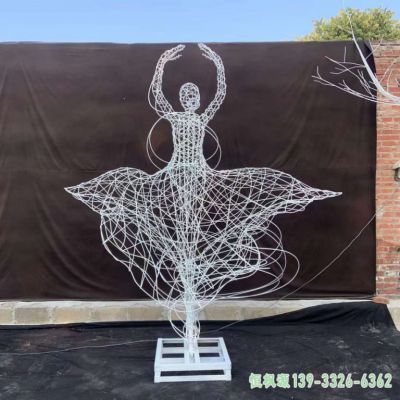 广场舞蹈女孩不锈钢雕塑